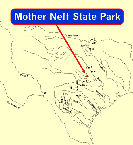 Map Mother Neff State Park