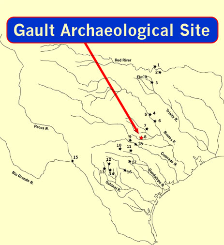 Map Gault Archaeological Site